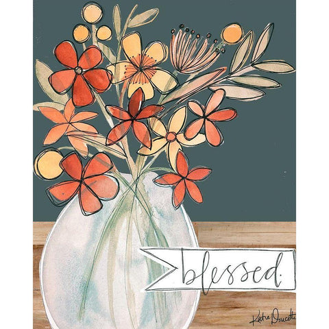 Blessed White Modern Wood Framed Art Print by Doucette, Katie