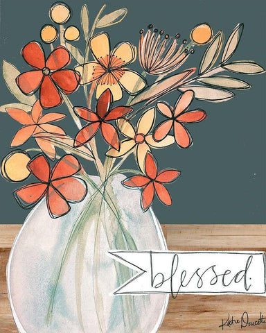 Blessed Black Ornate Wood Framed Art Print with Double Matting by Doucette, Katie