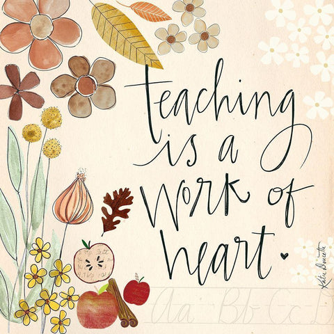 Teaching is a Work of Art White Modern Wood Framed Art Print by Doucette, Katie