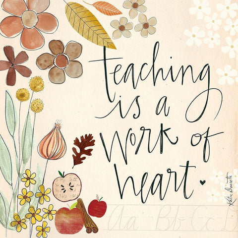 Teaching is a Work of Art Black Ornate Wood Framed Art Print with Double Matting by Doucette, Katie