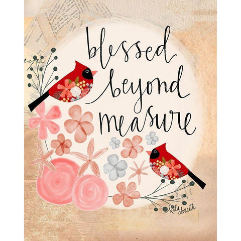 Blessed Beyond White Modern Wood Framed Art Print by Doucette, Katie