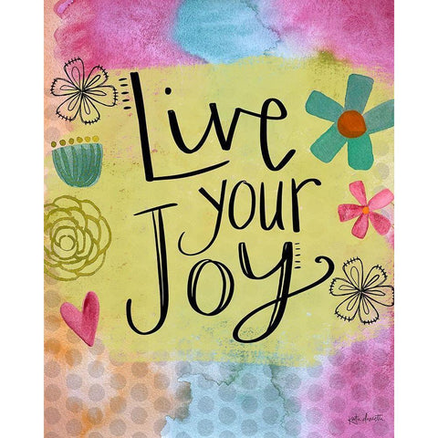 Live Your Joy Black Modern Wood Framed Art Print with Double Matting by Doucette, Katie