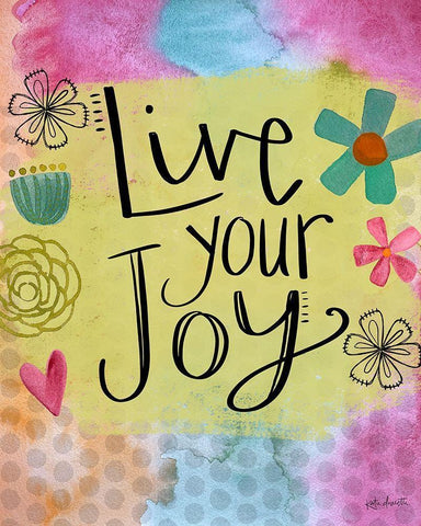 Live Your Joy White Modern Wood Framed Art Print with Double Matting by Doucette, Katie