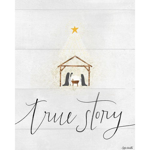 True Story Black Modern Wood Framed Art Print with Double Matting by Doucette, Katie