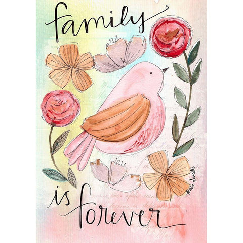 Family is Forever Black Modern Wood Framed Art Print with Double Matting by Doucette, Katie