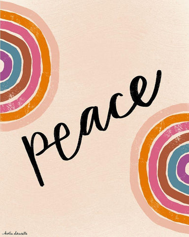 Peace Rainbow White Modern Wood Framed Art Print with Double Matting by Doucette, Katie