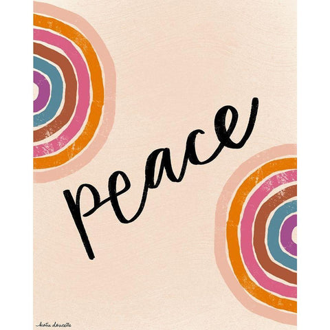 Peace Rainbow Black Modern Wood Framed Art Print with Double Matting by Doucette, Katie