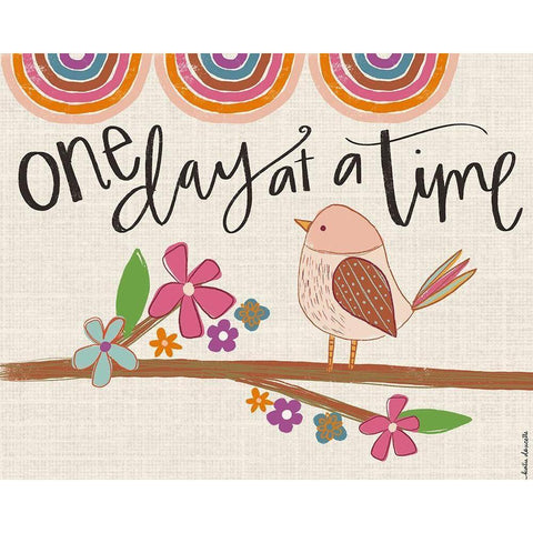 One Day at a Time Black Modern Wood Framed Art Print with Double Matting by Doucette, Katie