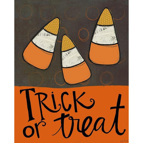 Trick or Treat Black Modern Wood Framed Art Print by Doucette, Katie