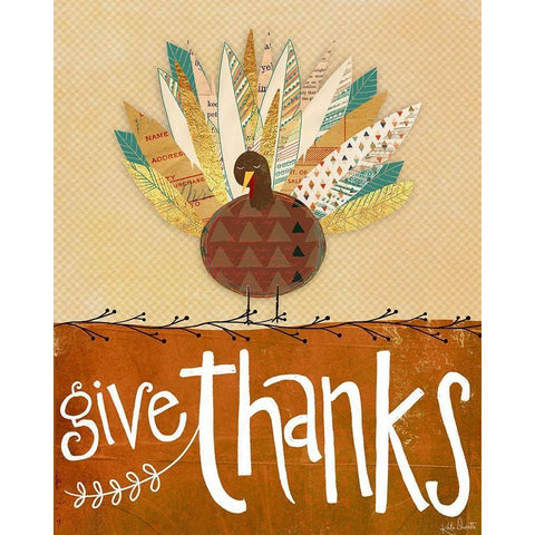 Give Thanks Black Modern Wood Framed Art Print by Doucette, Katie