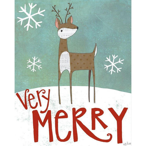 Very Merry Black Modern Wood Framed Art Print with Double Matting by Doucette, Katie