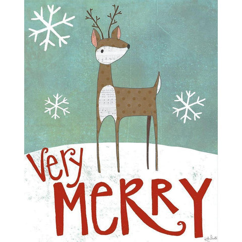 Very Merry White Modern Wood Framed Art Print by Doucette, Katie