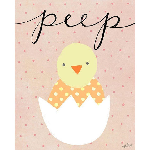Peep Chick Black Modern Wood Framed Art Print with Double Matting by Doucette, Katie