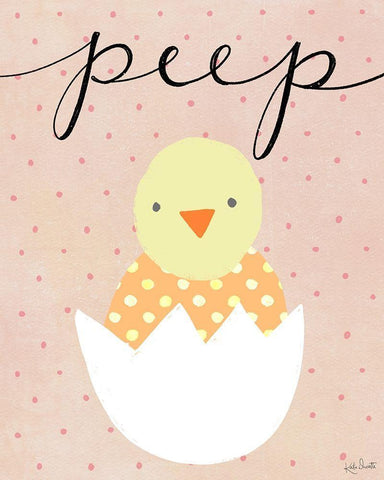 Peep Chick White Modern Wood Framed Art Print with Double Matting by Doucette, Katie