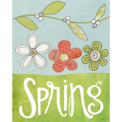 Spring Black Modern Wood Framed Art Print with Double Matting by Doucette, Katie