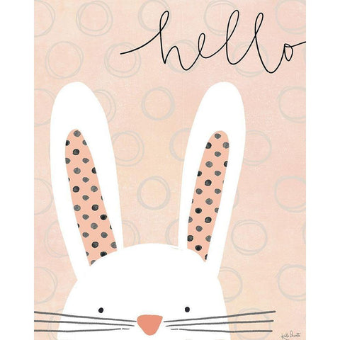 Hello Bunny White Modern Wood Framed Art Print by Doucette, Katie