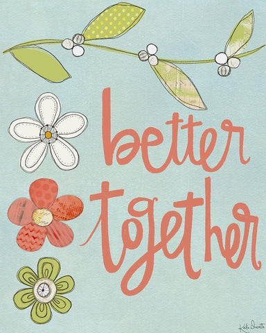 Better Together White Modern Wood Framed Art Print with Double Matting by Doucette, Katie