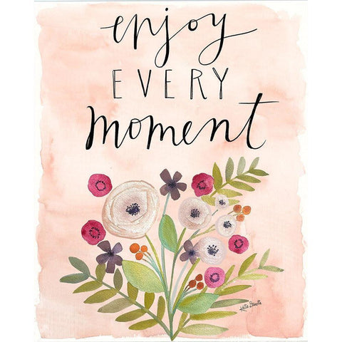 Enjoy Every Moment White Modern Wood Framed Art Print by Doucette, Katie