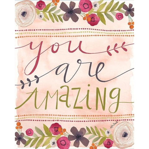 You Are Amazing Black Modern Wood Framed Art Print with Double Matting by Doucette, Katie