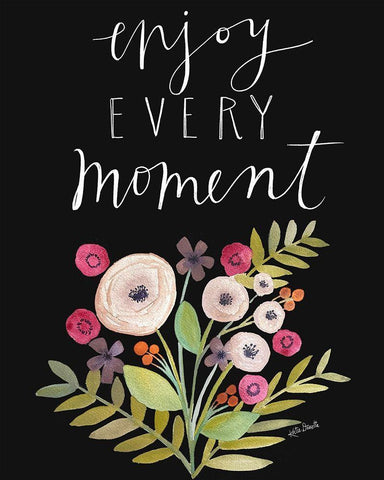 Enjoy Every Moment Black Ornate Wood Framed Art Print with Double Matting by Doucette, Katie