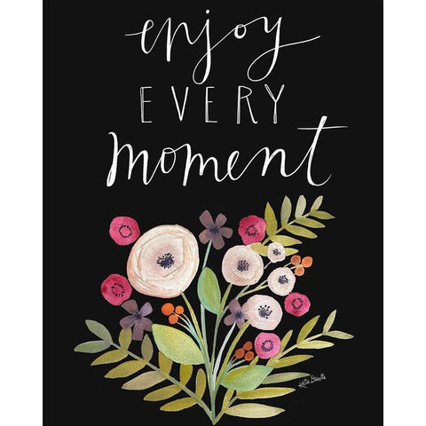 Enjoy Every Moment White Modern Wood Framed Art Print by Doucette, Katie