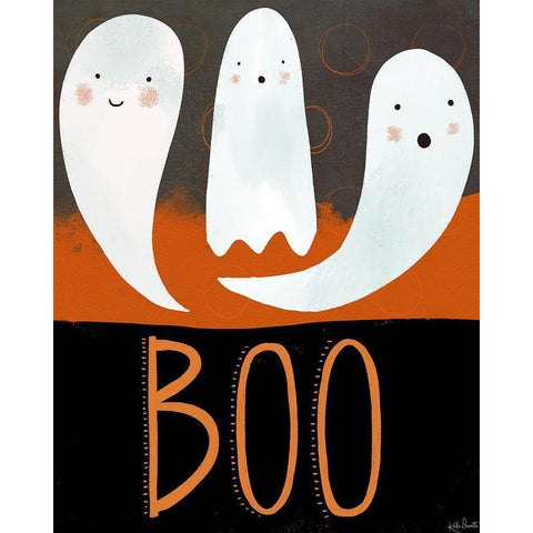 Boo Black Modern Wood Framed Art Print with Double Matting by Doucette, Katie