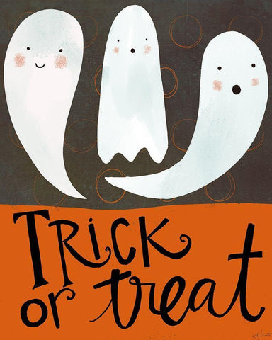 Trick or Treat White Modern Wood Framed Art Print with Double Matting by Doucette, Katie