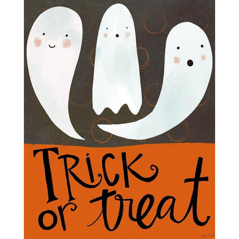 Trick or Treat Black Modern Wood Framed Art Print by Doucette, Katie