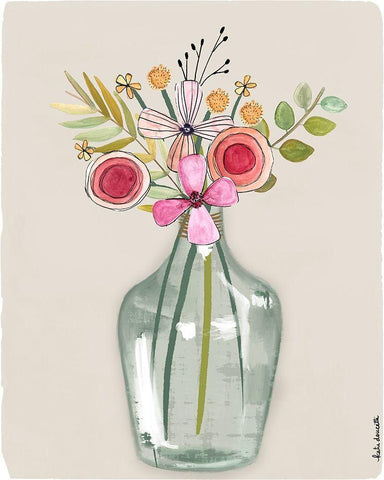Whimsical Bouquet White Modern Wood Framed Art Print with Double Matting by Doucette, Katie