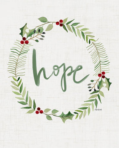 Hope Wreath Black Ornate Wood Framed Art Print with Double Matting by Doucette, Katie