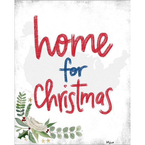 Home for Christmas White Modern Wood Framed Art Print by Doucette, Katie