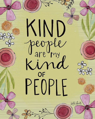 Kind People White Modern Wood Framed Art Print with Double Matting by Doucette, Katie