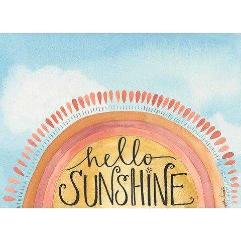 Hello Sunshine Black Modern Wood Framed Art Print with Double Matting by Doucette, Katie