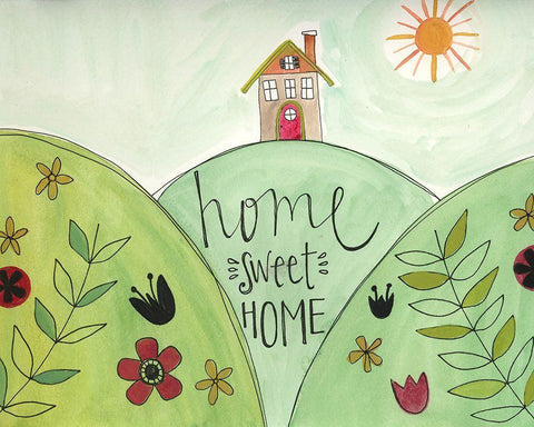 Home Sweet Home Black Ornate Wood Framed Art Print with Double Matting by Doucette, Katie