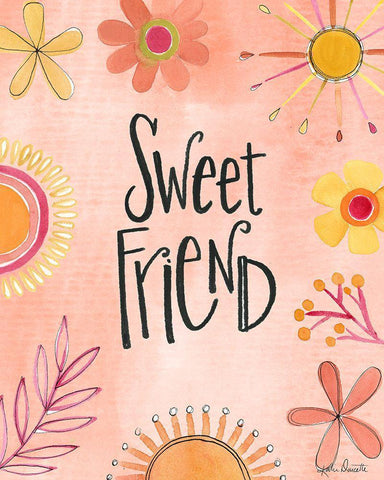 Sweet Friend Black Ornate Wood Framed Art Print with Double Matting by Doucette, Katie