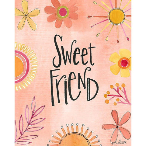 Sweet Friend White Modern Wood Framed Art Print by Doucette, Katie