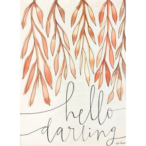 Hello Darling White Modern Wood Framed Art Print by Doucette, Katie