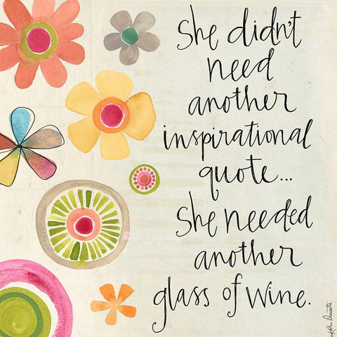 Wine Quote White Modern Wood Framed Art Print with Double Matting by Doucette, Katie