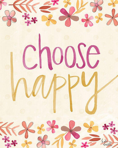 Choose Happy White Modern Wood Framed Art Print with Double Matting by Doucette, Katie