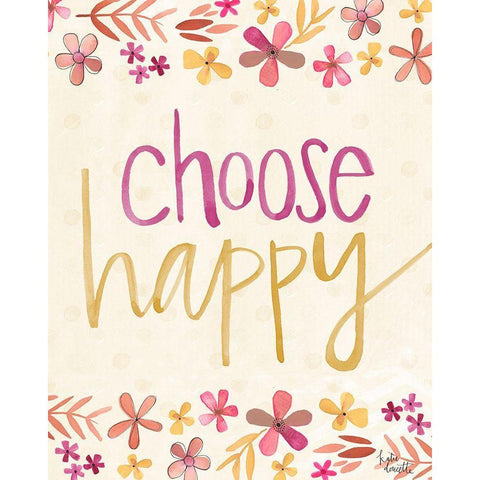 Choose Happy Black Modern Wood Framed Art Print with Double Matting by Doucette, Katie