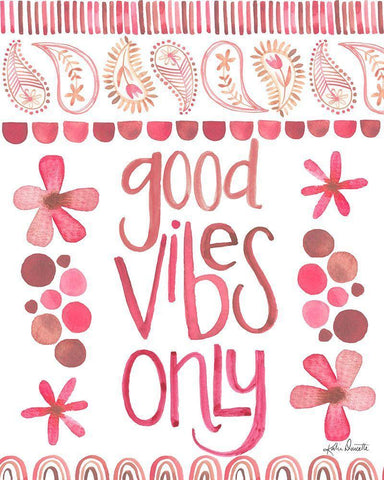 Good Vibes Only White Modern Wood Framed Art Print with Double Matting by Doucette, Katie