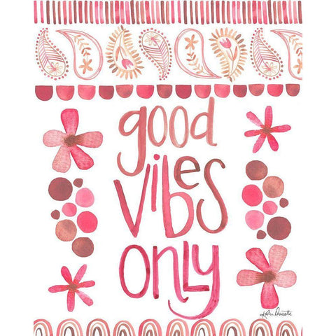 Good Vibes Only Black Modern Wood Framed Art Print with Double Matting by Doucette, Katie