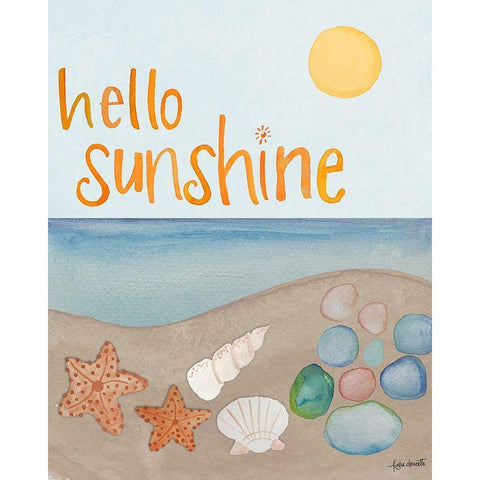 Hello-Sunshine White Modern Wood Framed Art Print by Doucette, Katie