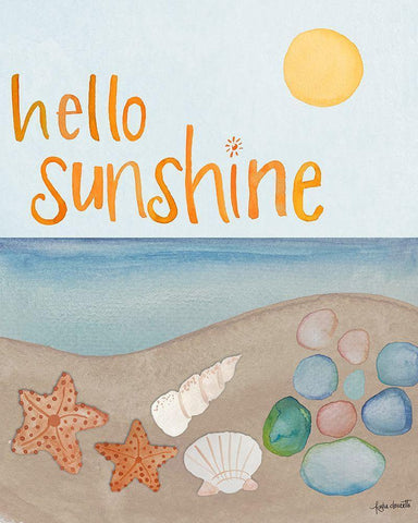 Hello-Sunshine White Modern Wood Framed Art Print with Double Matting by Doucette, Katie