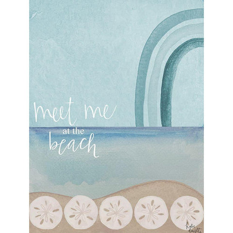 Meet Me at the Beach Black Modern Wood Framed Art Print with Double Matting by Doucette, Katie