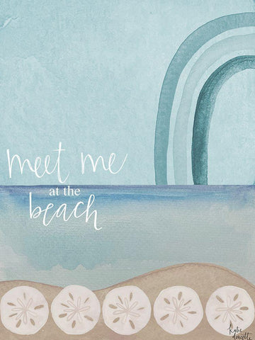 Meet Me at the Beach White Modern Wood Framed Art Print with Double Matting by Doucette, Katie