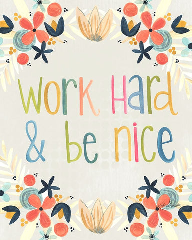Work Hard Black Ornate Wood Framed Art Print with Double Matting by Doucette, Katie