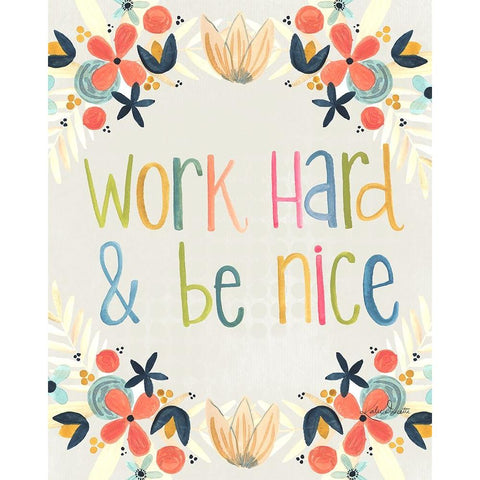 Work Hard Black Modern Wood Framed Art Print with Double Matting by Doucette, Katie