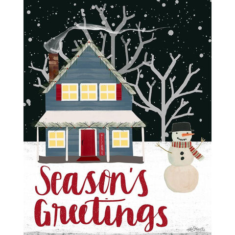 Seasons Greetings White Modern Wood Framed Art Print by Doucette, Katie