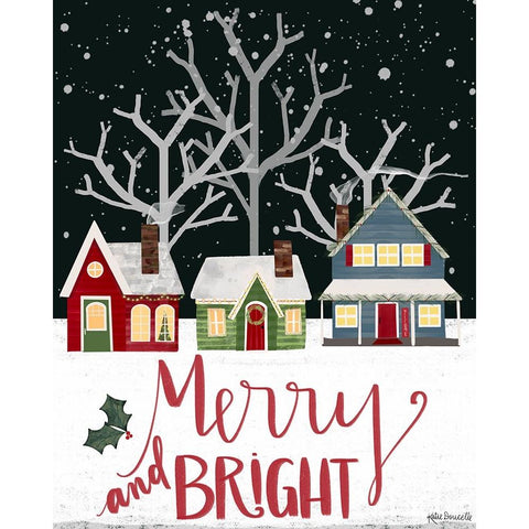 Merry Bright White Modern Wood Framed Art Print by Doucette, Katie